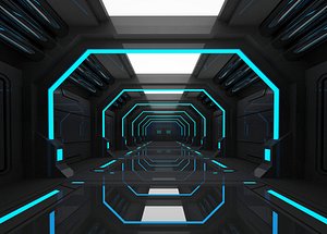 interior sci fi scene 3D model