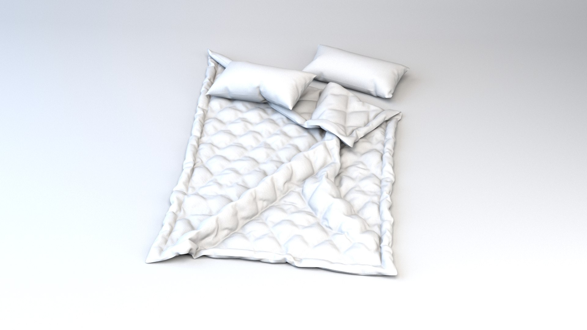 3D Duvet Pillows Marvelous Designer Model TurboSquid 1581582
