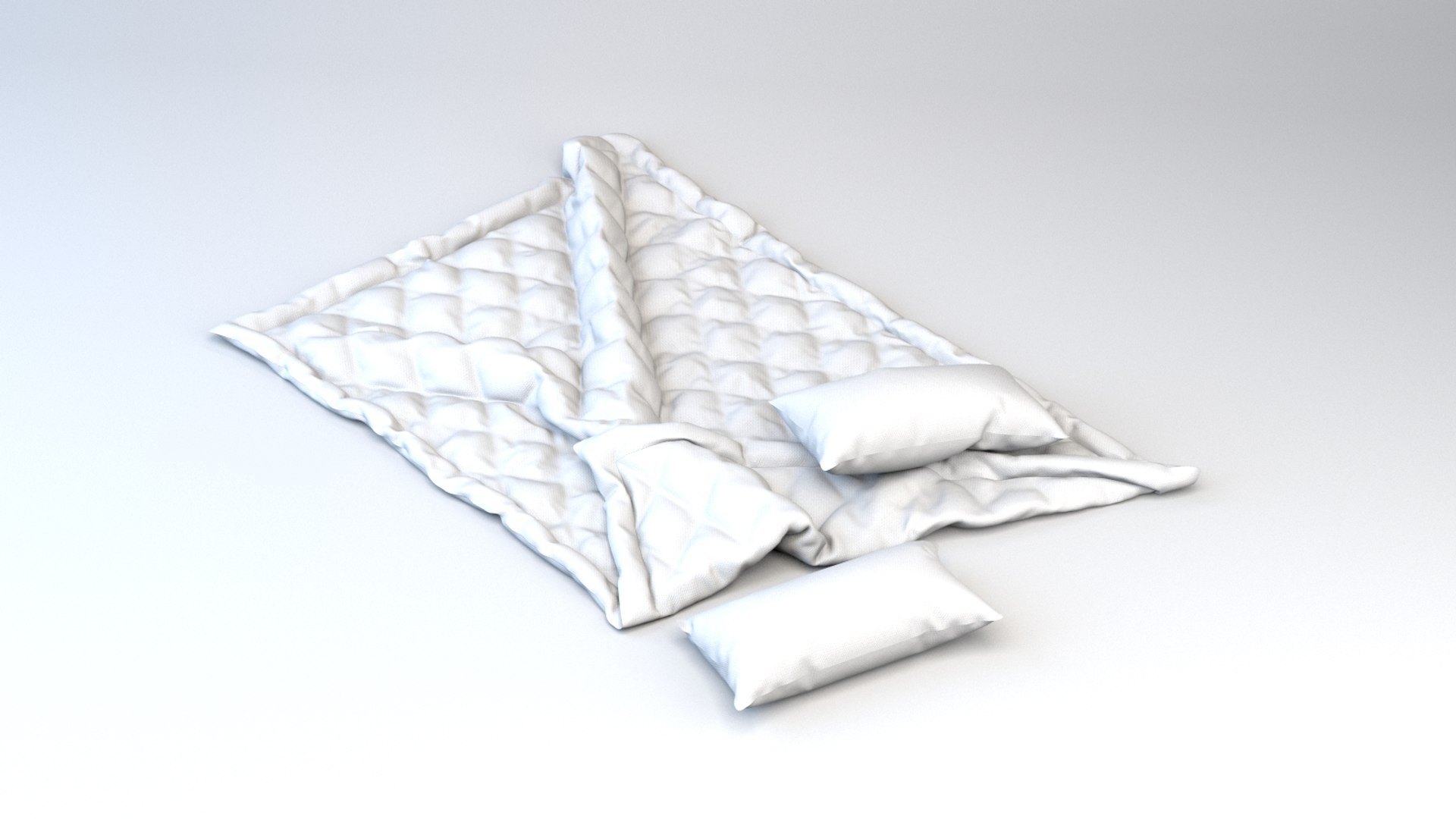 3D Duvet Pillows Marvelous Designer Model TurboSquid 1581582