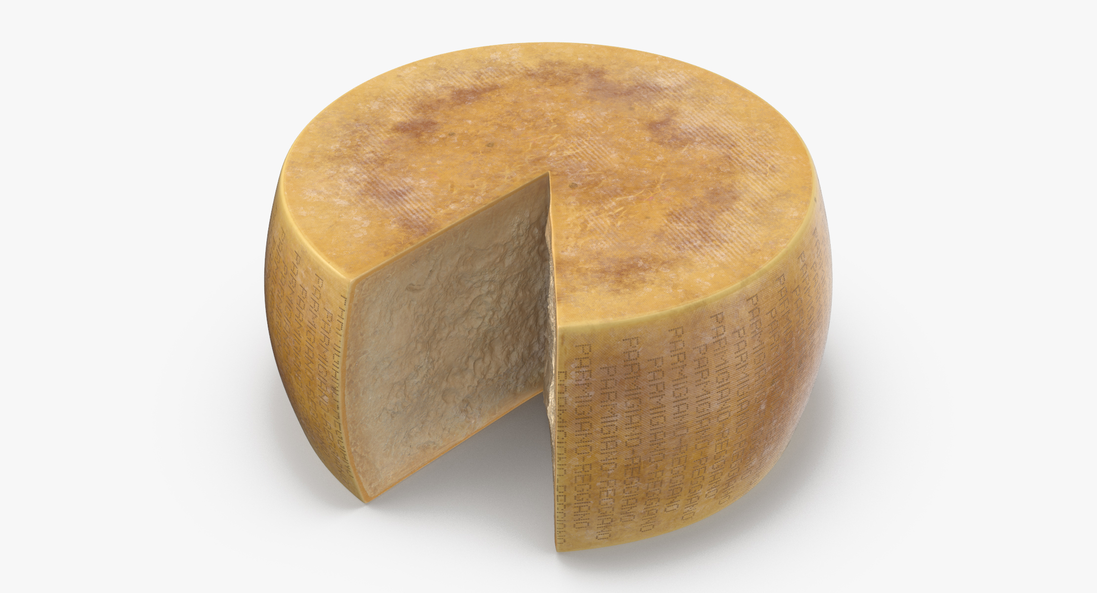 3D parmesan cheese wheel cut model TurboSquid 1168210