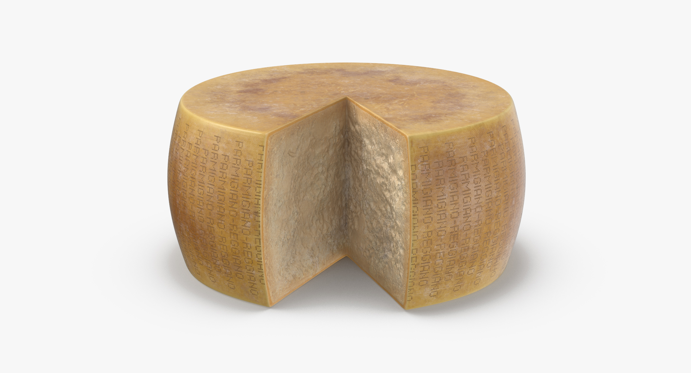 3D parmesan cheese wheel cut model TurboSquid 1168210