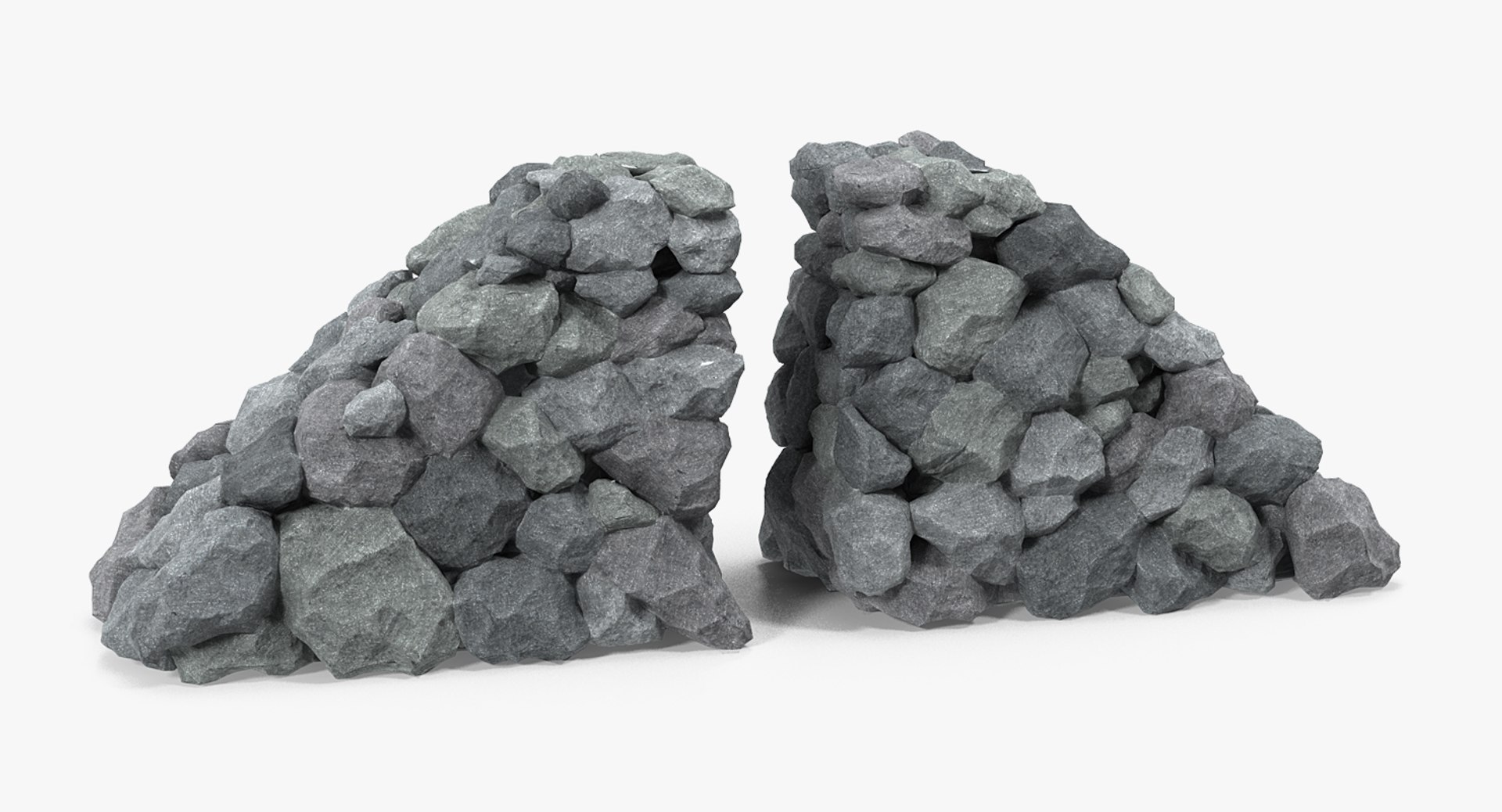 Stone Wall End Segment 3D Model 3D model preview