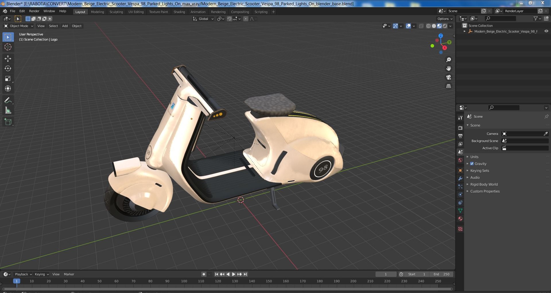 3D Modern Beige Electric Scooter Vespa 98 Parked Lights On https://p.turbosquid.com/ts-thumb/oF/aiJvK8/Oc/modern_beige_electric_scooter_vespa_98_parked_lights_on_1/jpg/1714763297/1920x1080/fit_q87/e7053b7ad412dc01766f26acb5fb16ca92d9979d/modern_beige_electric_scooter_vespa_98_parked_lights_on_1.jpg