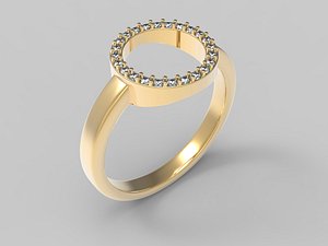 round halo paved ring