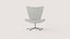 Sillón giratorio moderno de respaldo alto con pedestal.