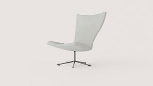 Modern High-Back Swivel Pedestal Armchair