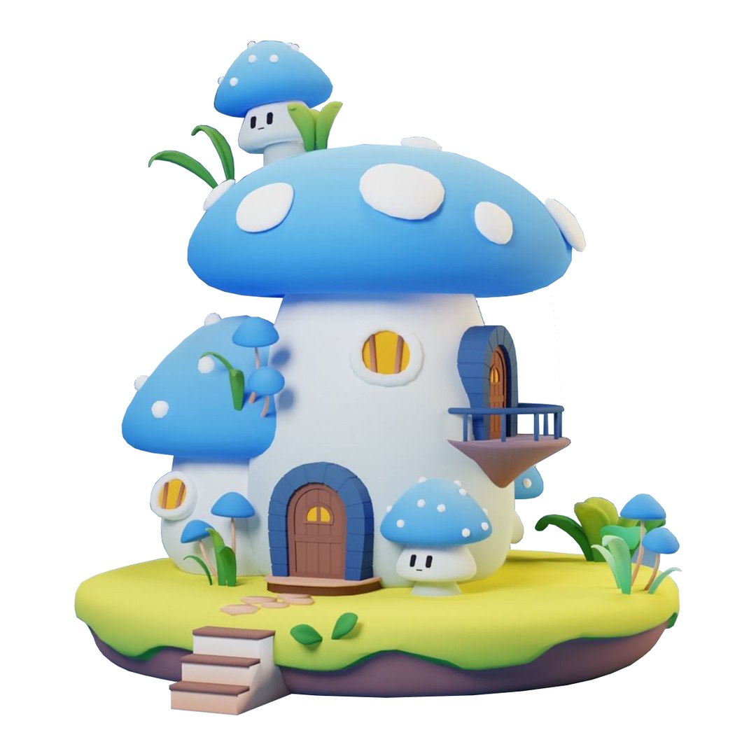 3D Mushroom House Model - TurboSquid 2377476
