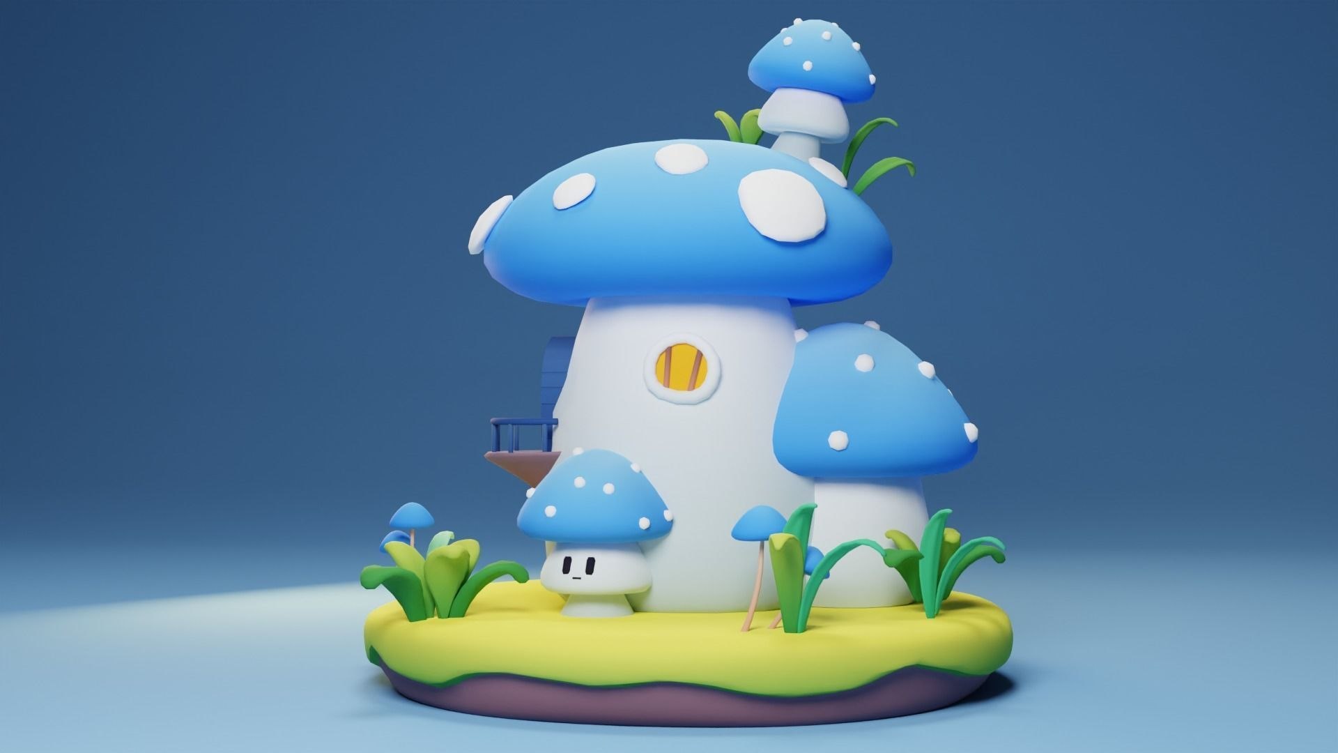 3D Mushroom House Model - TurboSquid 2377476