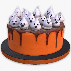 3D Spooky Ghosts Halloween Cake model