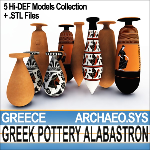 photoreal ancient greek pottery 3d model