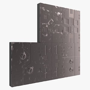 3d model sci-fi anodized panels set