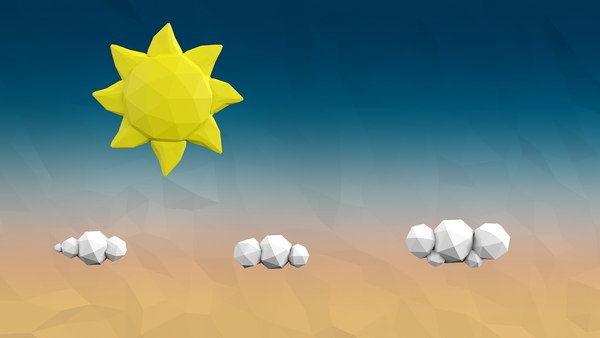 cartoon sky clouds 3D model