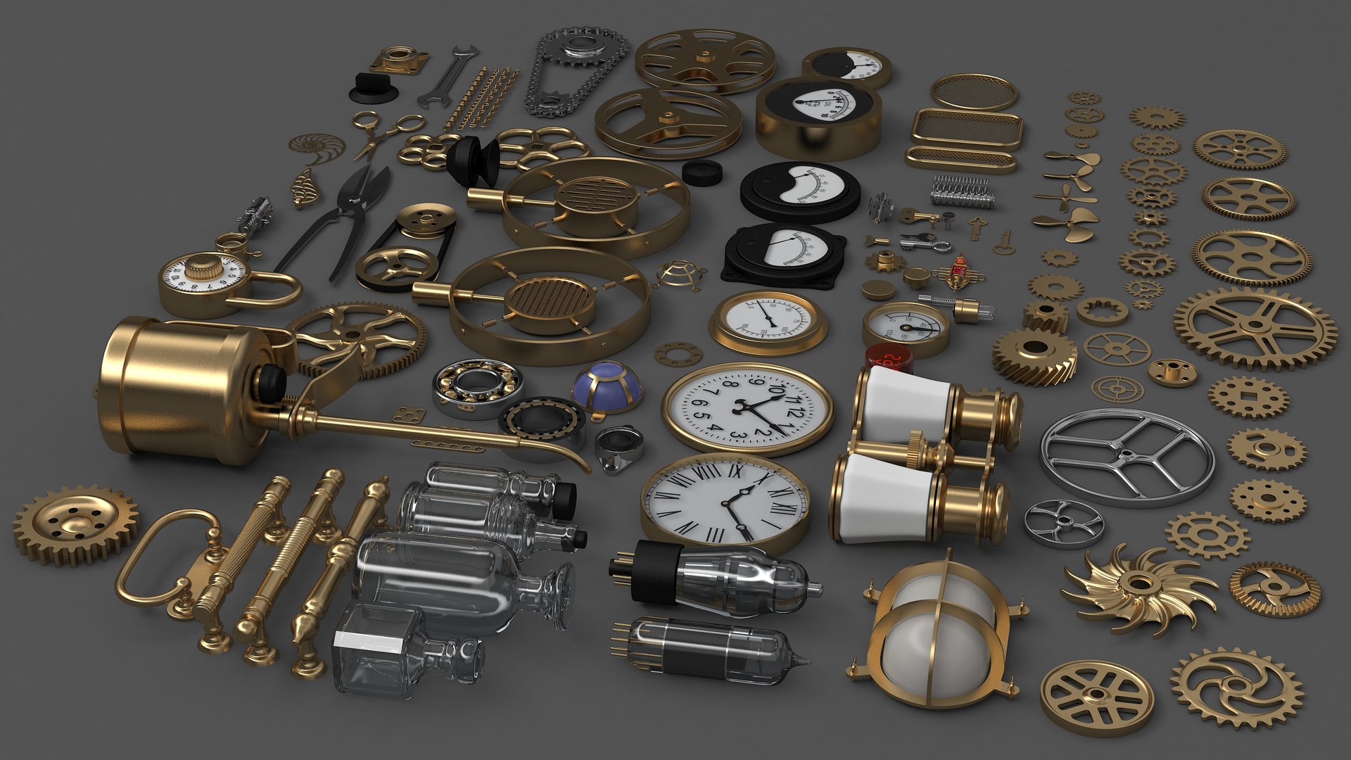 3D 120 Steampunk Parts - TurboSquid 1857782