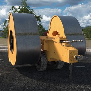 Impact Compactor Roller Dirty Rigged for Cinema 4D 3D model