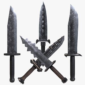 Modular Melee - Knives Low Poly Stylized Procedural Weapon Parts Pack