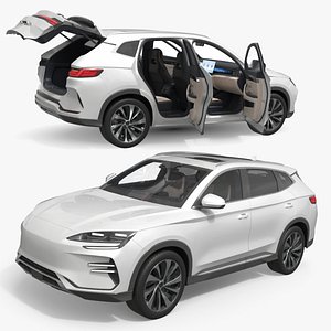 Contemporary Electric Passenger SUV White 3D model