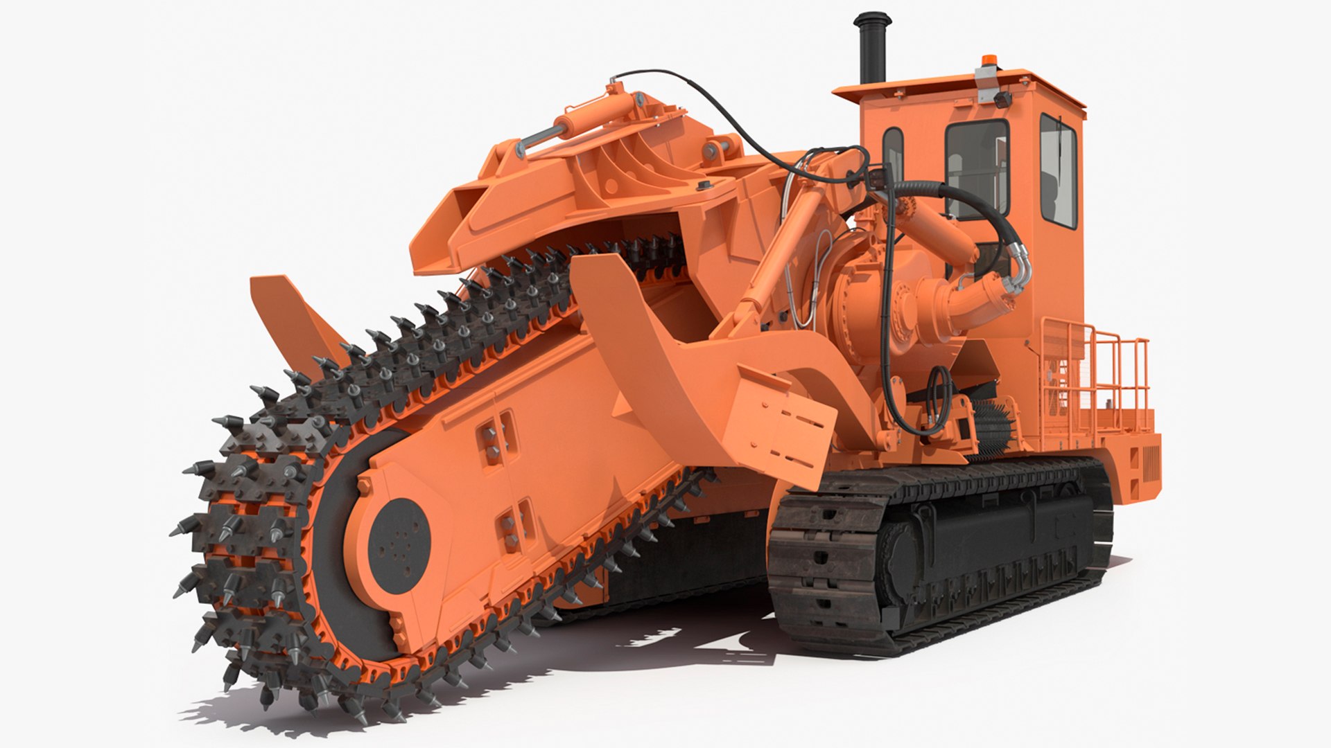 Chainsaw Trencher Orange New Rigged 3D model preview