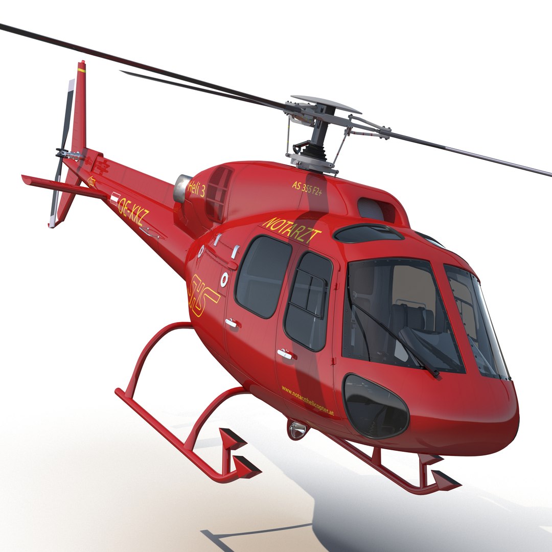Helicopter Service Eurocopter AS 355 3D model preview