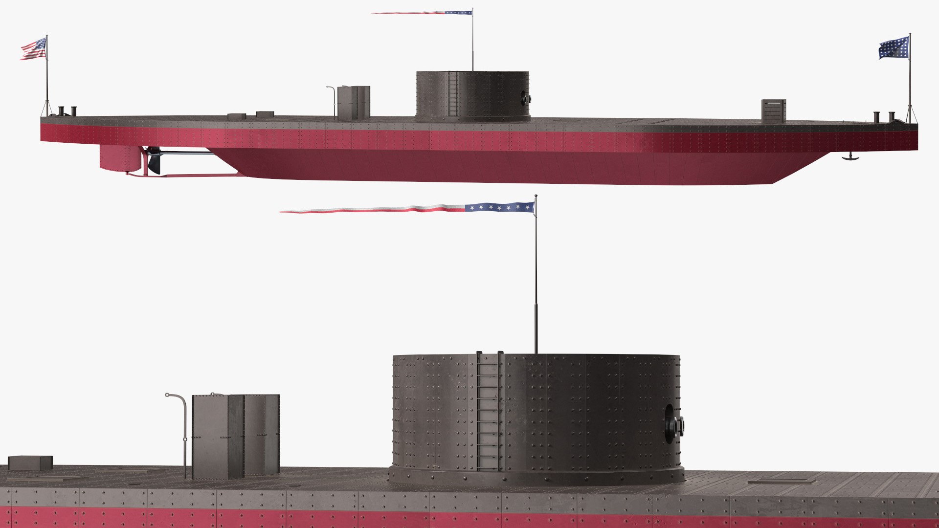 USS Monitor New 3D model preview