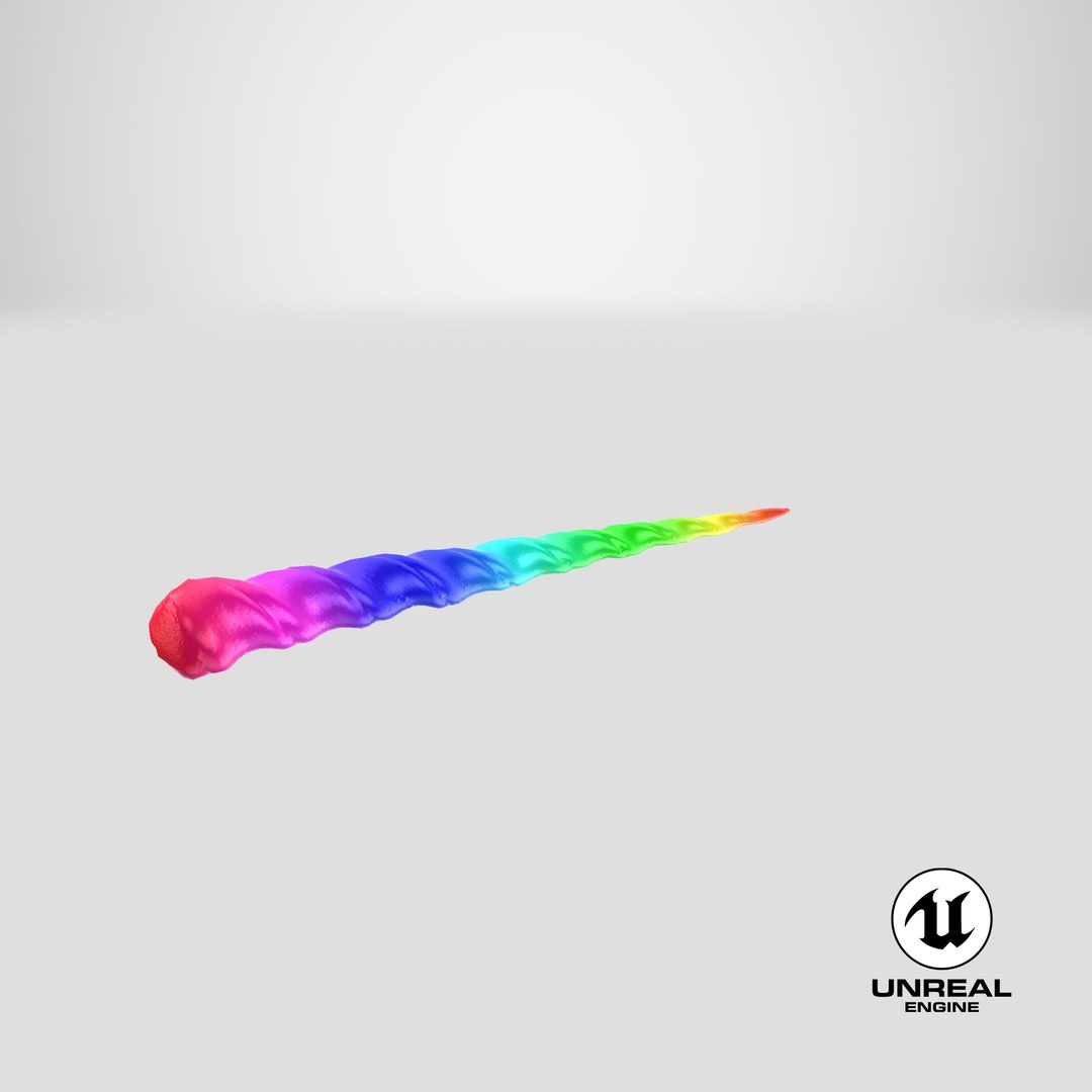 3D Model Rainbow Unicorn Horn - TurboSquid 1342287
