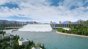 Three Gorges Dam  Three Gorges Hydroelectric Power Station 3D
