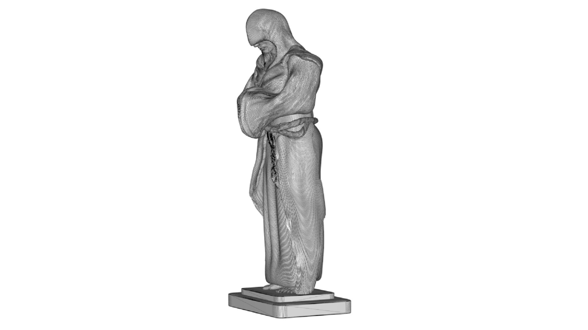 Monk Statue 3D TurboSquid 2019754