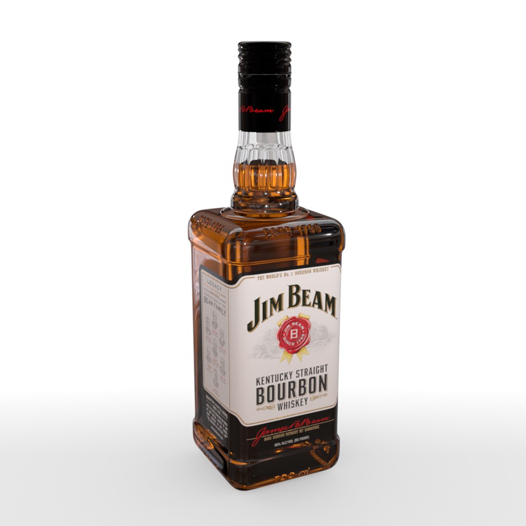 3D Jim Beam 70cl Bottle TurboSquid 1239320
