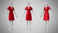 Dress 41 Ruby Velvet With Design