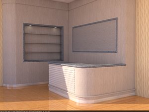 3D model desk counter