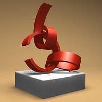 Brent Gann Orange Curves Sculpture