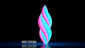 3d model abstract neon flame icecream