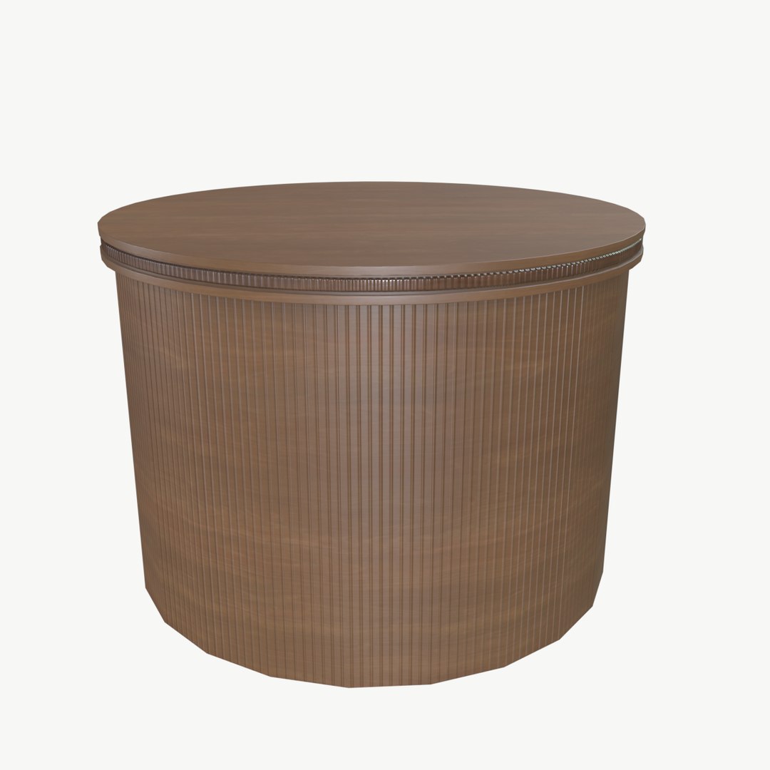 3D Model Rounded Wooden Table - TurboSquid 2429522