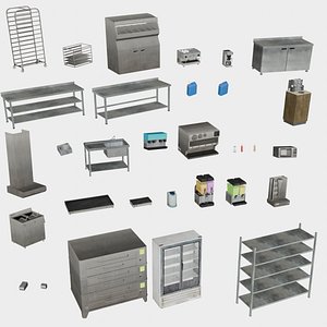 31 in 1 Restaurant Props Pack - Game Assets 3D model