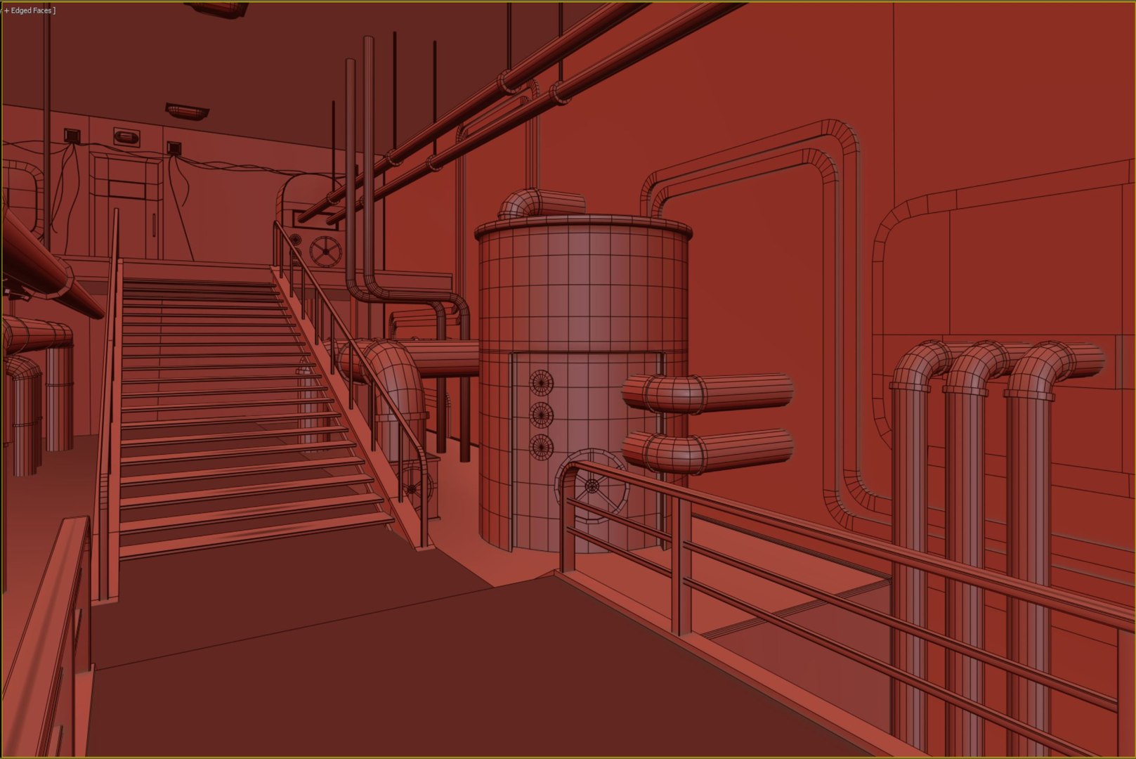 3D Model Lowpoly Rusty Plumbing Basement With Pipes - TurboSquid 2025379