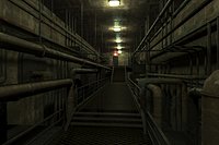 lowpoly rusty plumbing basement with pipes
