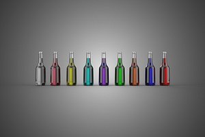 3D COLORFUL SODA POP CARBONATED GLASS BOTTLE SOFT DRINK FIZZY SWEET