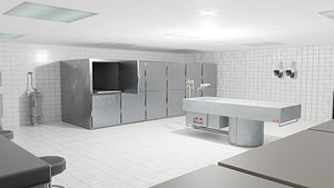 3D Modular Morgue With PBR Materials Low-poly model