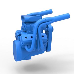 3D model Diecast Engine for Vintage Monster tank Scale 1 to 25