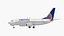3D United Airlines Boeing 737-700 with Interior Rigged model