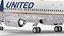 3D United Airlines Boeing 737-700 with Interior Rigged model