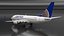 3D United Airlines Boeing 737-700 with Interior Rigged model