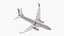 3D United Airlines Boeing 737-700 with Interior Rigged model