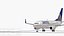 3D United Airlines Boeing 737-700 with Interior Rigged model