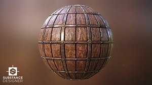 Stylized Wood with metal trims Texture