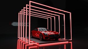 Car Exposition - Showroom Render Scene 3D Model