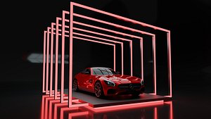 Car Exposition - Showroom Render Scene 3D Model