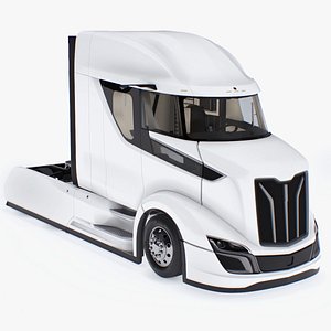 Streamlined Semi Truck White