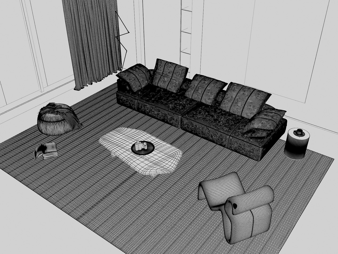 Modern living room 3D model - TurboSquid 2102005