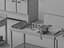 Ensemble d'équipement de cuisine de boulangerie commerciale low-poly