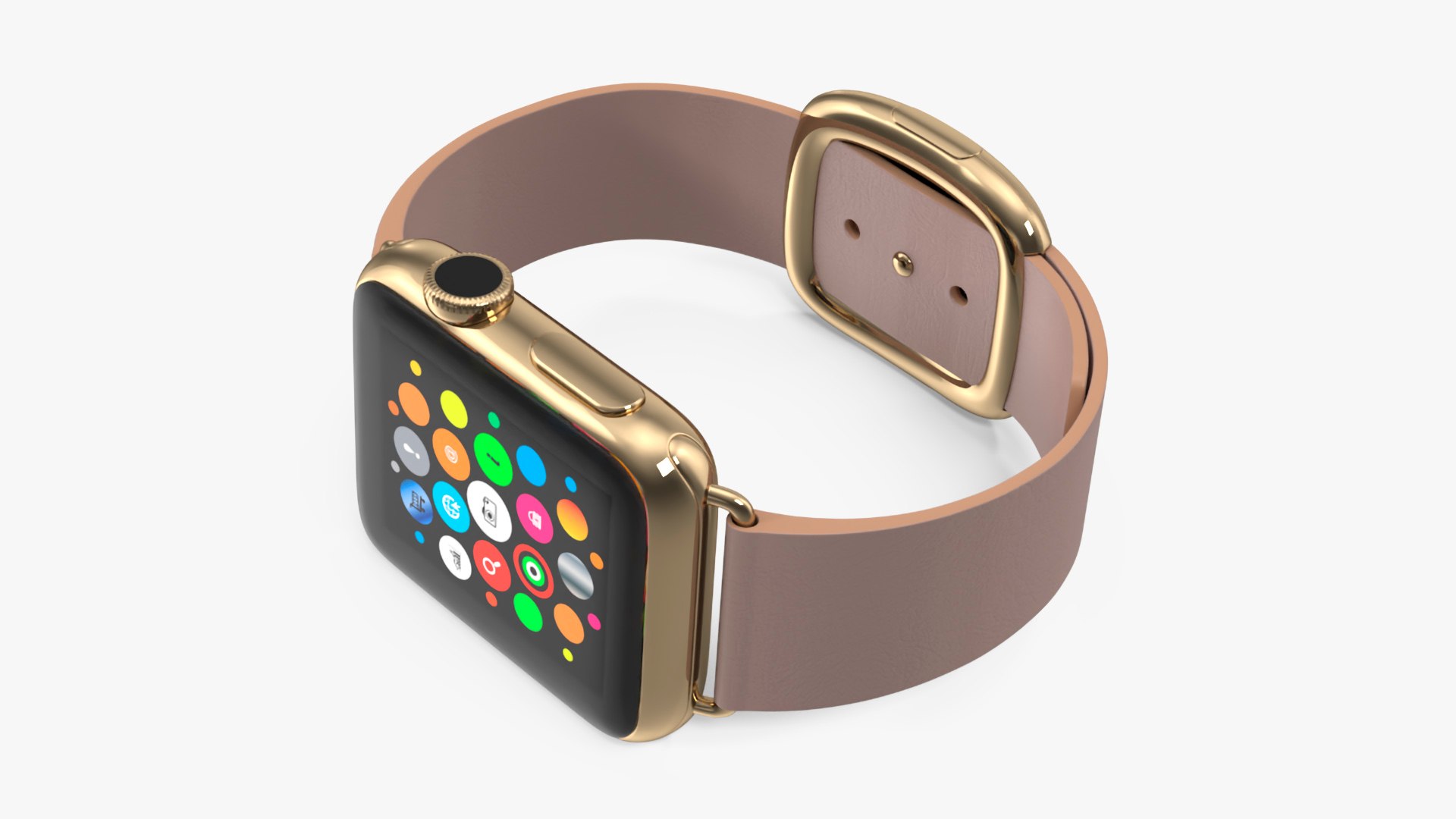 Apple Smart Watch with Leather Strap 3D model preview